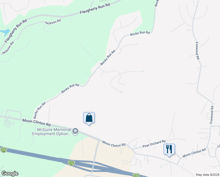 map of restaurants, bars, coffee shops, grocery stores, and more near 414 Blue Ridge Drive in Coraopolis