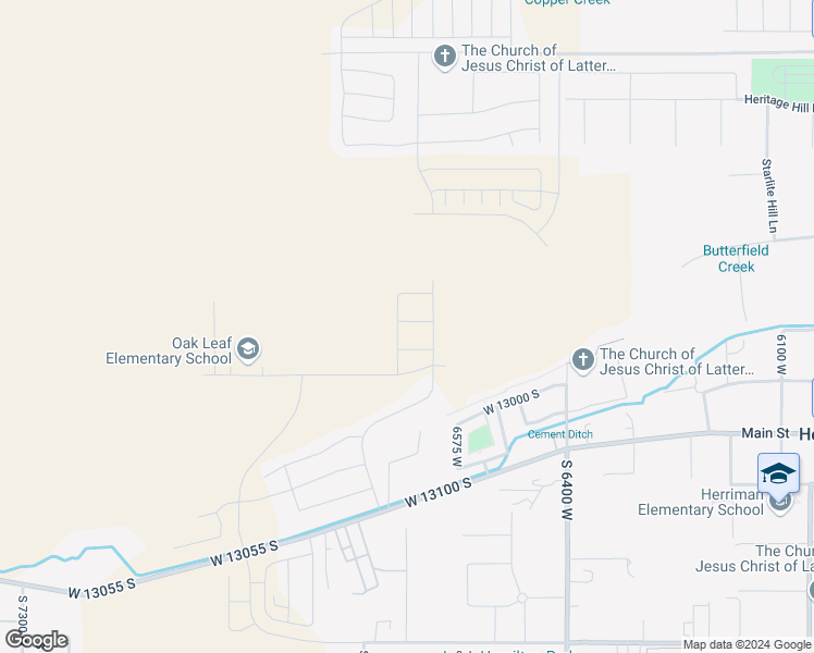 map of restaurants, bars, coffee shops, grocery stores, and more near 6659 West Prairie Fire Lane in Herriman
