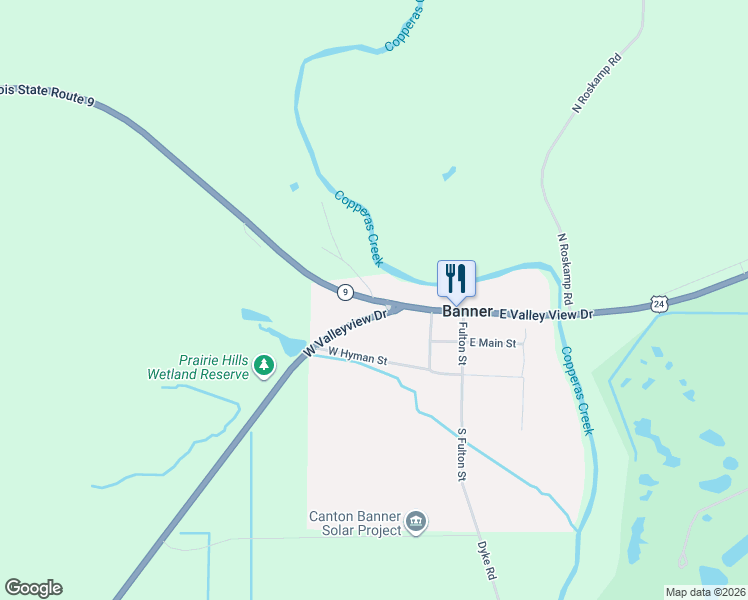 map of restaurants, bars, coffee shops, grocery stores, and more near 22500 North Creek Road in Banner