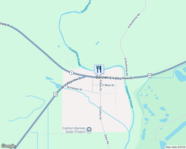 map of restaurants, bars, coffee shops, grocery stores, and more near 200 East Valley View Drive in Banner