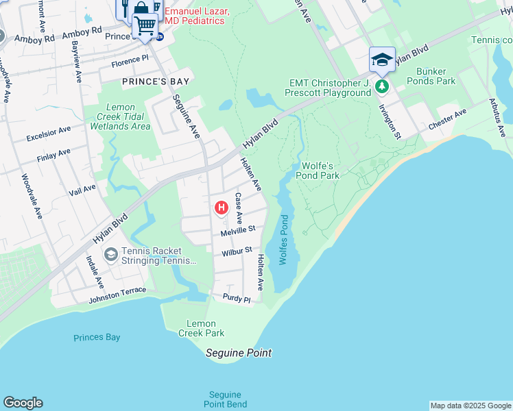 map of restaurants, bars, coffee shops, grocery stores, and more near 21 Cooper Place in Staten Island