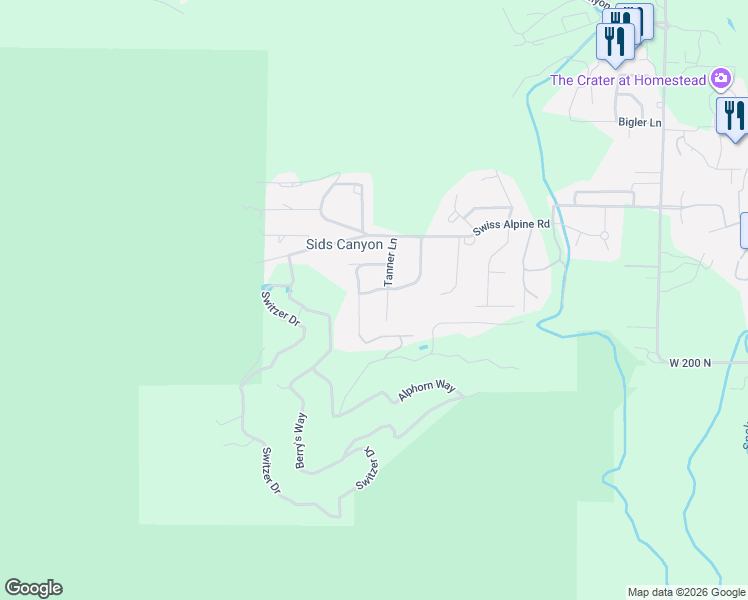 map of restaurants, bars, coffee shops, grocery stores, and more near 1365 310 North in Midway