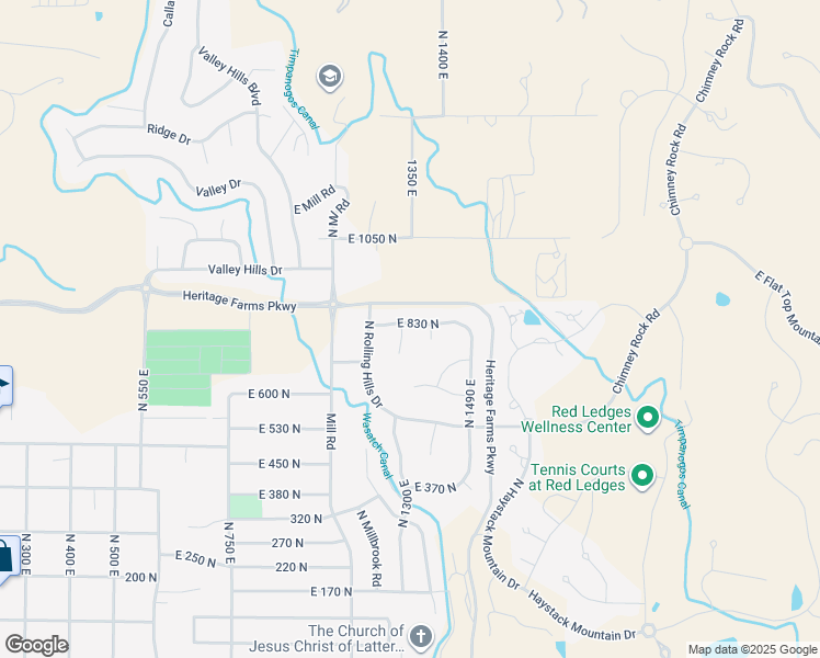 map of restaurants, bars, coffee shops, grocery stores, and more near 814 North 1310 East in Heber City
