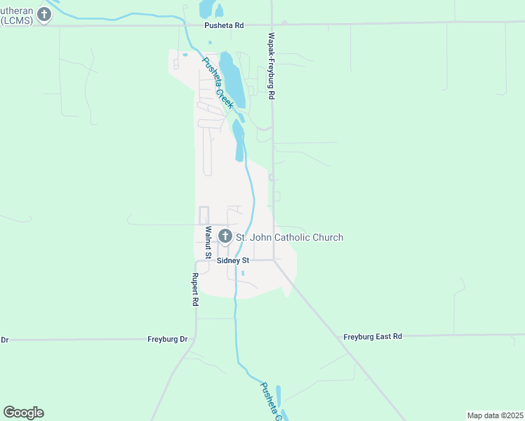 map of restaurants, bars, coffee shops, grocery stores, and more near 11463 Wapak-Freyburg Road in Wapakoneta