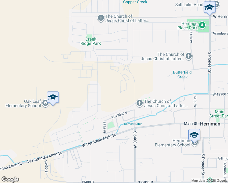 map of restaurants, bars, coffee shops, grocery stores, and more near 6460 Muzzle Loader Drive in Herriman
