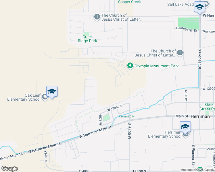 map of restaurants, bars, coffee shops, grocery stores, and more near 6460 Muzzle Loader Drive in Herriman