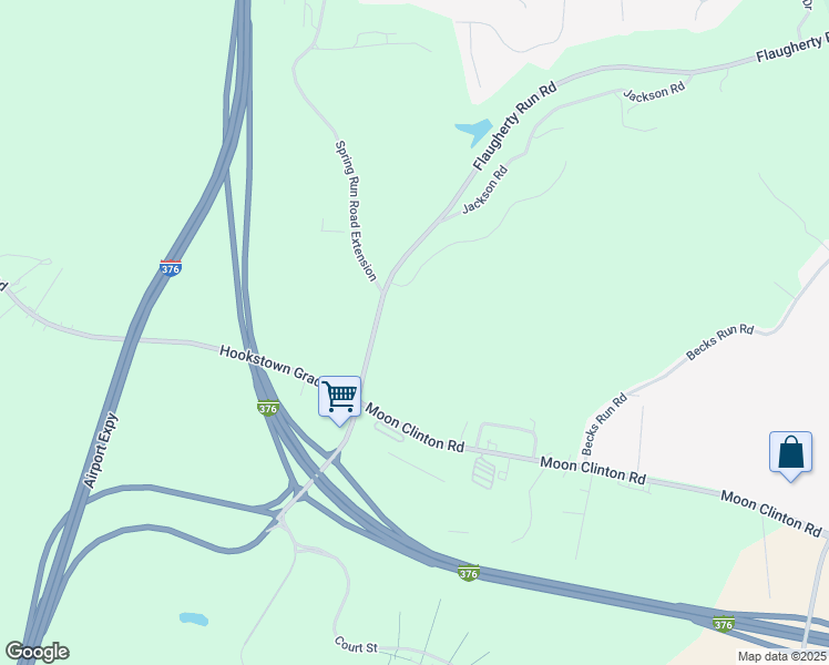 map of restaurants, bars, coffee shops, grocery stores, and more near 601 Flaugherty Run Road in Coraopolis