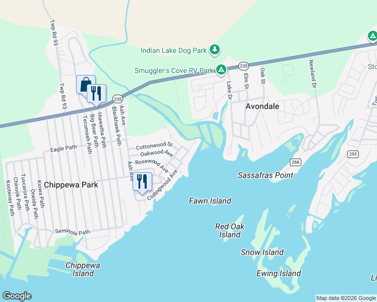 map of restaurants, bars, coffee shops, grocery stores, and more near 14299 Basswood Ave in Lakeview
