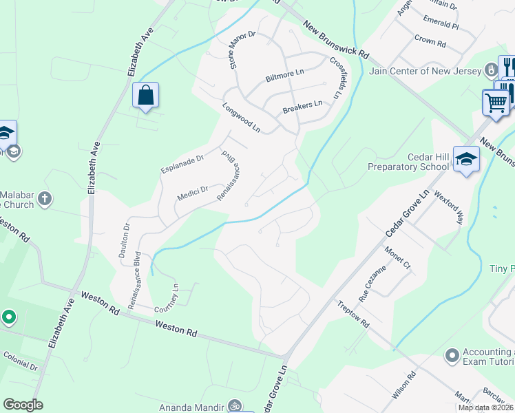 map of restaurants, bars, coffee shops, grocery stores, and more near 686 Post Lane in Franklin Township