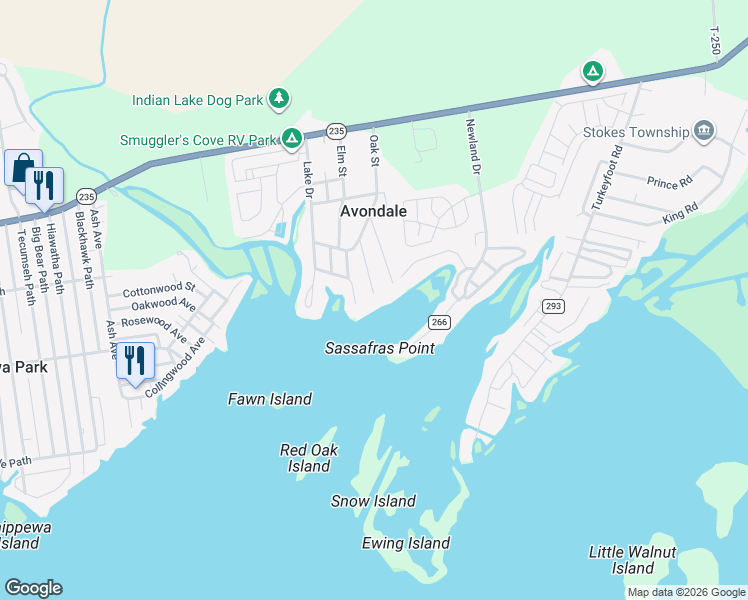 map of restaurants, bars, coffee shops, grocery stores, and more near 11194 Elm Street in Lakeview