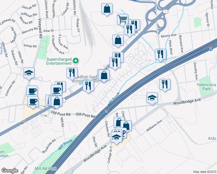 map of restaurants, bars, coffee shops, grocery stores, and more near 913 Forest Haven Boulevard in Edison