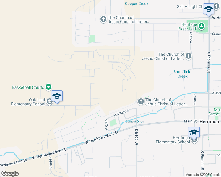 map of restaurants, bars, coffee shops, grocery stores, and more near 12856 South Gobblers Knob Lane in Herriman