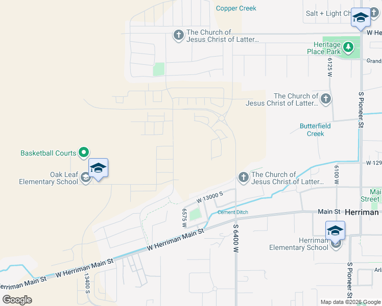 map of restaurants, bars, coffee shops, grocery stores, and more near 12852 South Gobblers Knob Lane in Herriman
