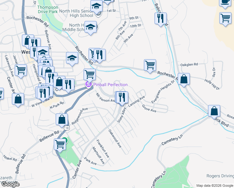 map of restaurants, bars, coffee shops, grocery stores, and more near 235 Clairmont Avenue in Pittsburgh