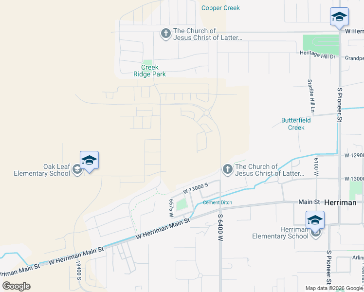 map of restaurants, bars, coffee shops, grocery stores, and more near 12851 South Gobblers Knob Lane in Herriman