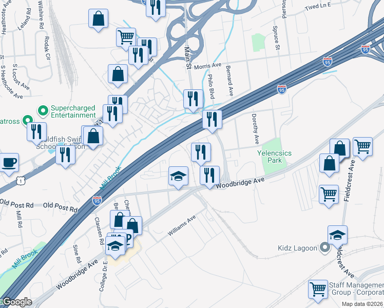 map of restaurants, bars, coffee shops, grocery stores, and more near 5509 Avenue C in Edison