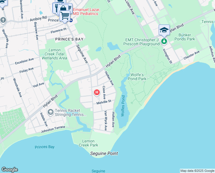 map of restaurants, bars, coffee shops, grocery stores, and more near 21 Cooper Place in Staten Island