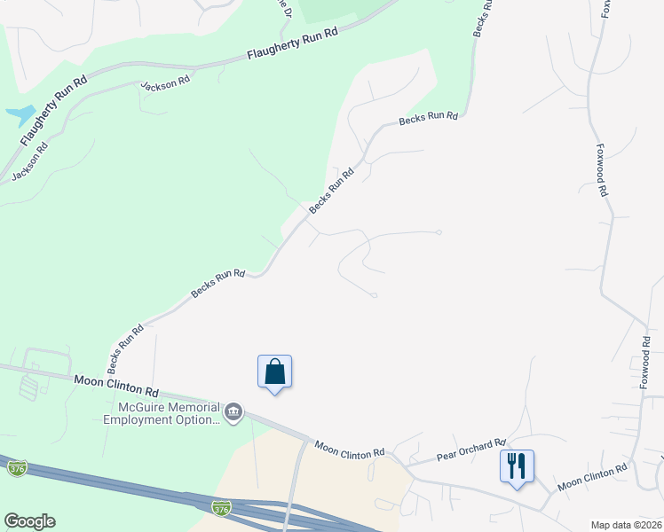 map of restaurants, bars, coffee shops, grocery stores, and more near 414 Blue Ridge Drive in Coraopolis