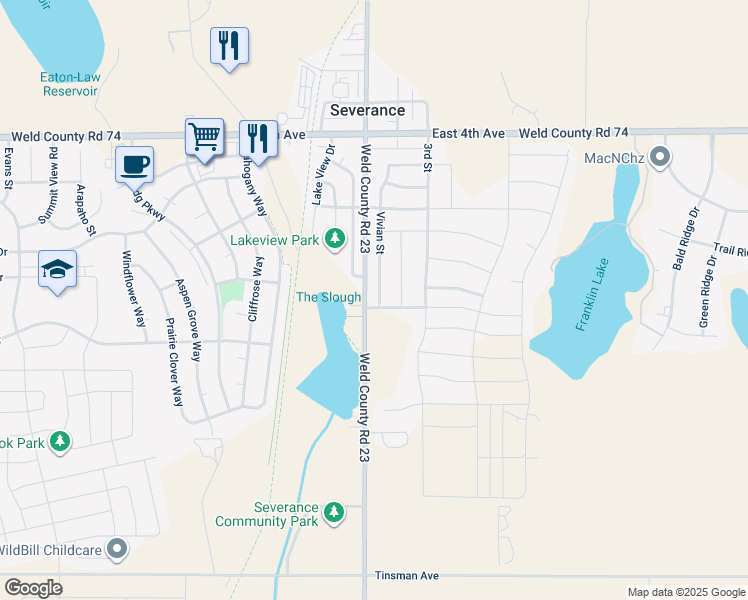 map of restaurants, bars, coffee shops, grocery stores, and more near 525 Vivian Street in Fort Collins