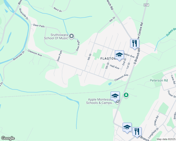 map of restaurants, bars, coffee shops, grocery stores, and more near 788 Clawson Avenue in Somerset County
