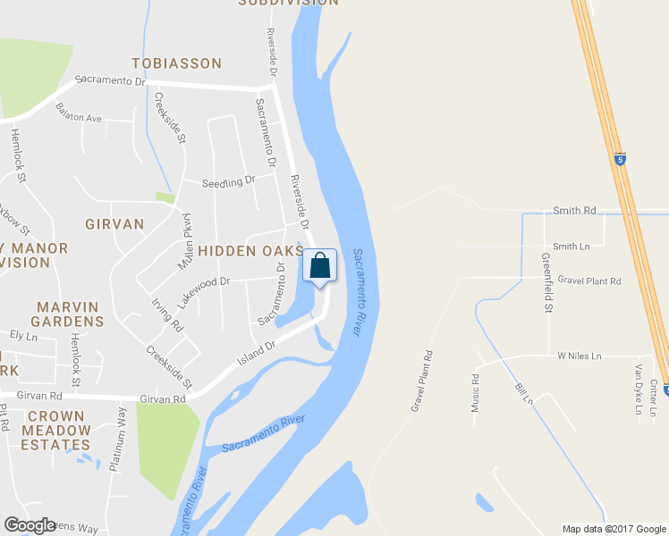 map of restaurants, bars, coffee shops, grocery stores, and more near 6901 Riverside Drive in Redding
