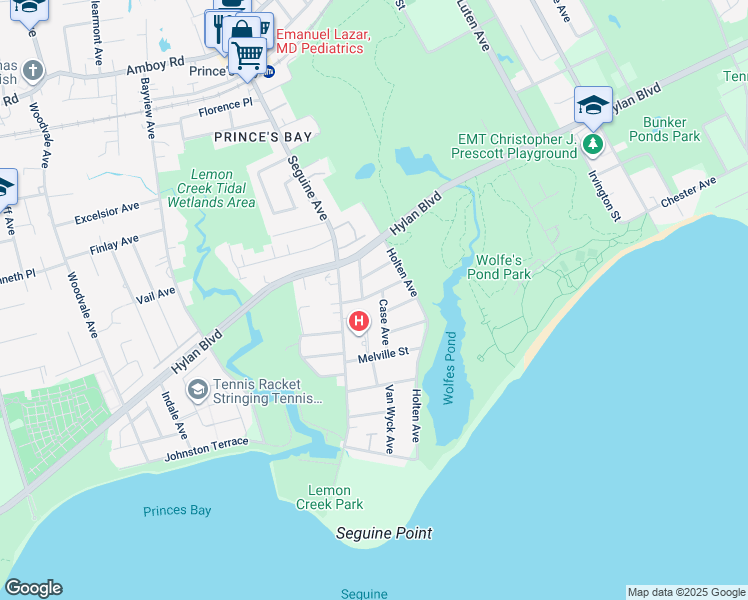 map of restaurants, bars, coffee shops, grocery stores, and more near 38 Keating Street in Staten Island