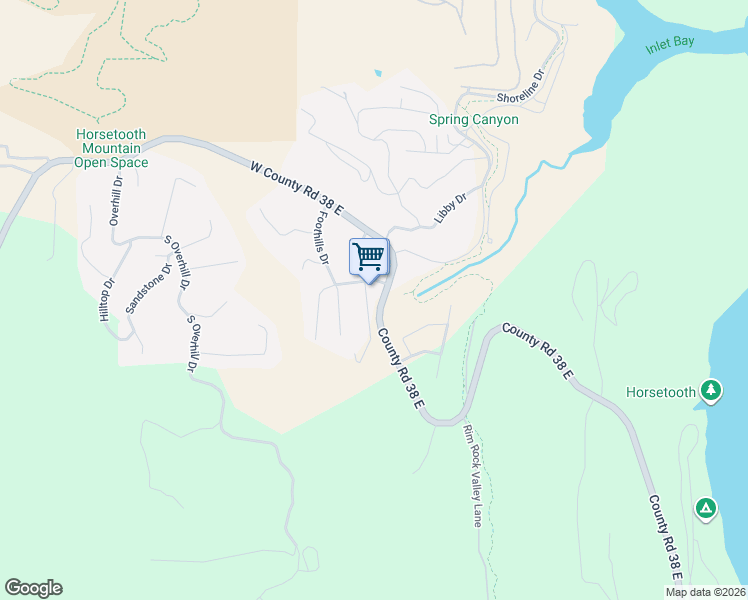 map of restaurants, bars, coffee shops, grocery stores, and more near 4699 West County Road 38 East in Fort Collins