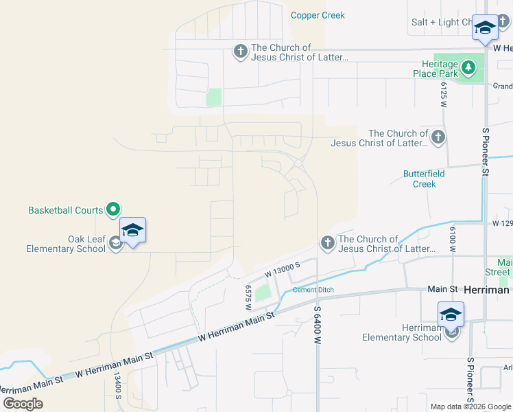 map of restaurants, bars, coffee shops, grocery stores, and more near 12842 South Gobblers Knob Lane in Herriman