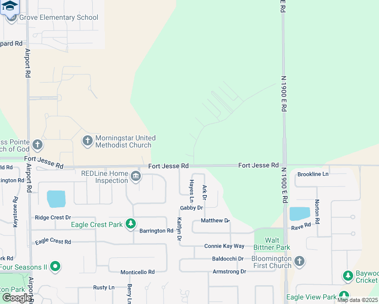 map of restaurants, bars, coffee shops, grocery stores, and more near 454 Fort Kendall Road in Normal