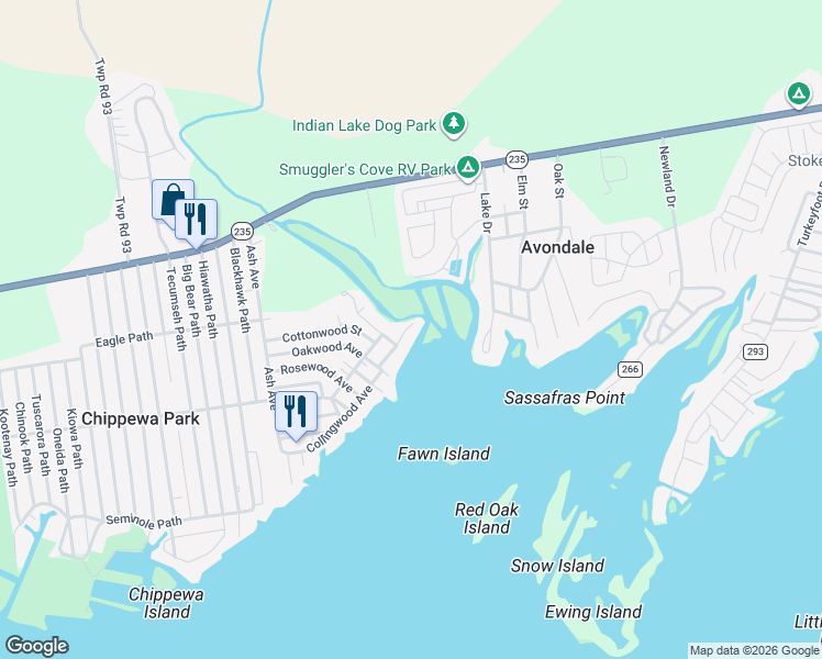 map of restaurants, bars, coffee shops, grocery stores, and more near 14213-14299 Basswood Avenue in Lakeview