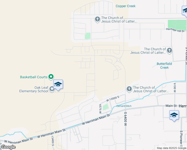 map of restaurants, bars, coffee shops, grocery stores, and more near 6621 West Spring Snow Lane in Herriman