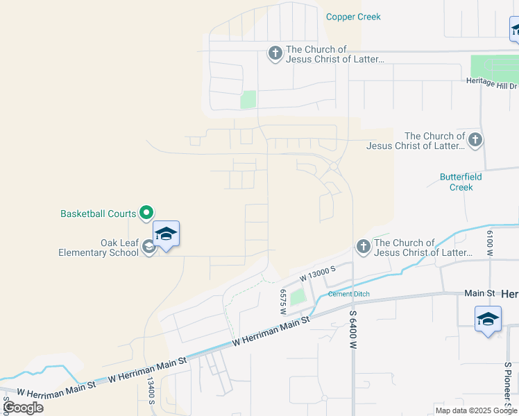 map of restaurants, bars, coffee shops, grocery stores, and more near 6633 West Spring Snow Lane in Herriman