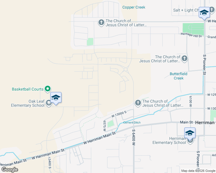 map of restaurants, bars, coffee shops, grocery stores, and more near 12832 South Gobblers Knob Lane in Herriman