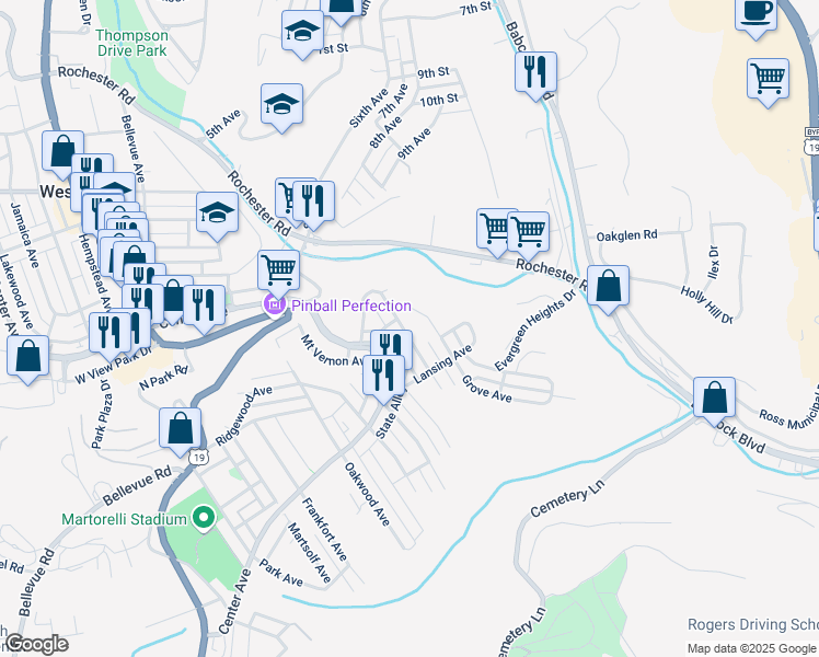 map of restaurants, bars, coffee shops, grocery stores, and more near 232 Clairmont Avenue in Pittsburgh
