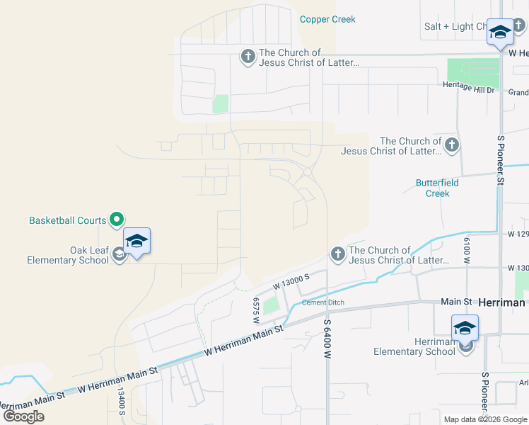 map of restaurants, bars, coffee shops, grocery stores, and more near 12826 South Gobblers Knob Lane in Herriman