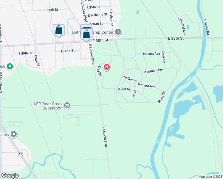 map of restaurants, bars, coffee shops, grocery stores, and more near 4343 South Lincoln Boulevard in Marion