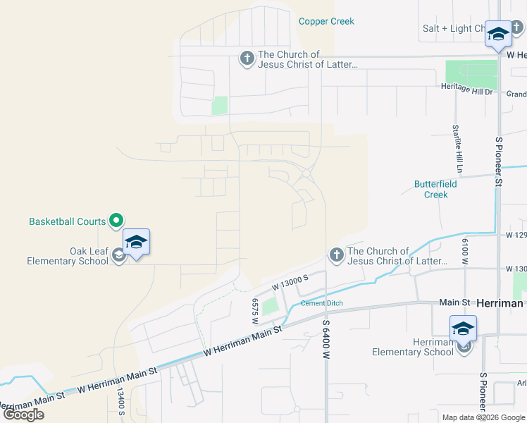 map of restaurants, bars, coffee shops, grocery stores, and more near 12824 South Gobblers Knob Lane in Herriman