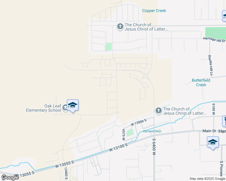 map of restaurants, bars, coffee shops, grocery stores, and more near 6636 West Spring Snow Lane in Herriman