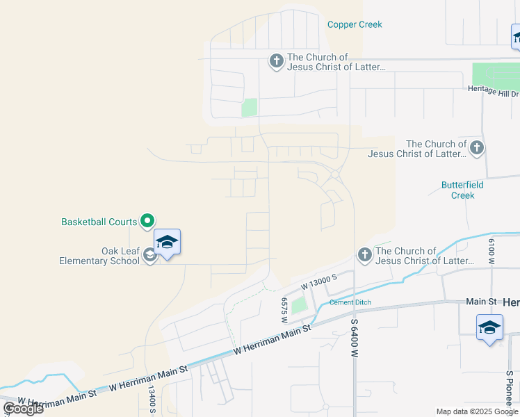 map of restaurants, bars, coffee shops, grocery stores, and more near 6636 West Spring Snow Lane in Herriman