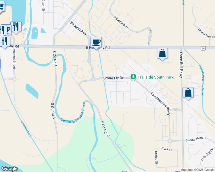 map of restaurants, bars, coffee shops, grocery stores, and more near 5601 Jedidiah Drive in Windsor