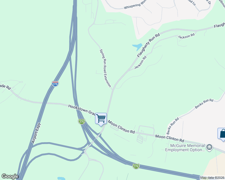 map of restaurants, bars, coffee shops, grocery stores, and more near 601 Flaugherty Run Road in Coraopolis