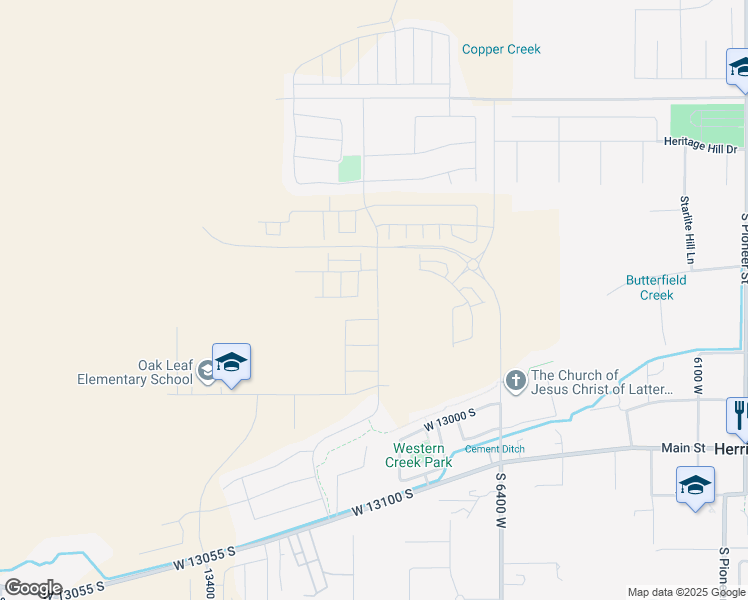 map of restaurants, bars, coffee shops, grocery stores, and more near 12792 Twisted Oak Drive in Herriman