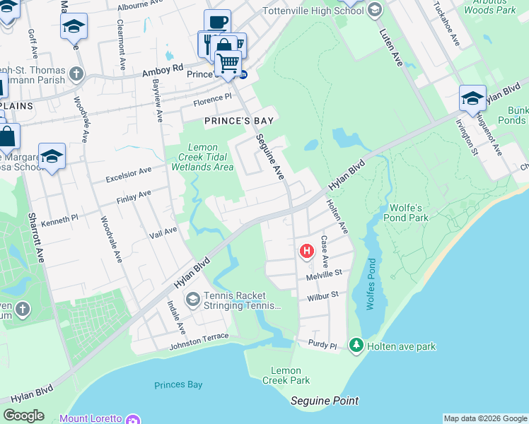 map of restaurants, bars, coffee shops, grocery stores, and more near 53 Hanover Avenue in Staten Island