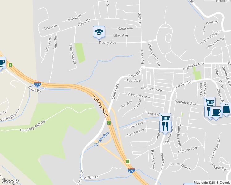 map of restaurants, bars, coffee shops, grocery stores, and more near 560 Union Avenue in Pittsburgh