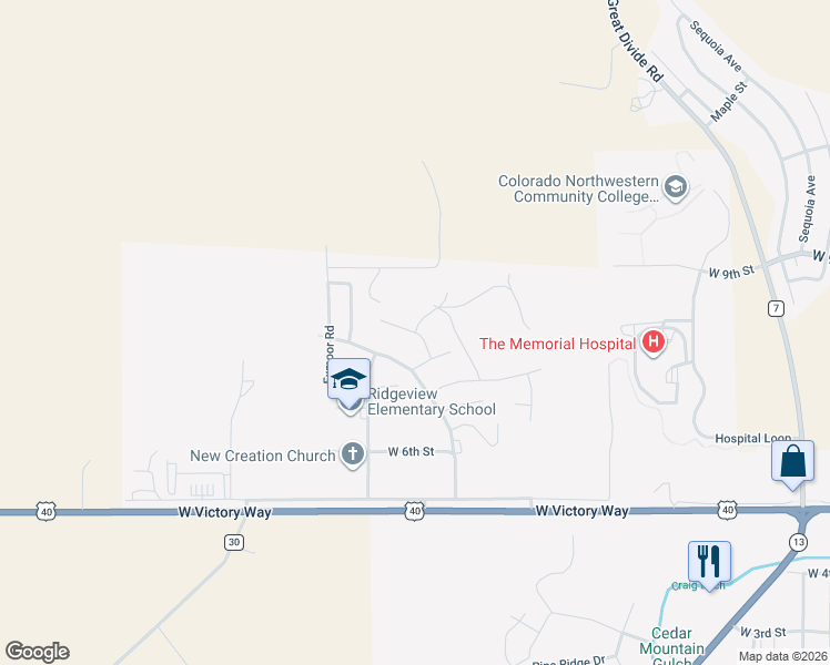 map of restaurants, bars, coffee shops, grocery stores, and more near 3434 Lenox Road in Craig