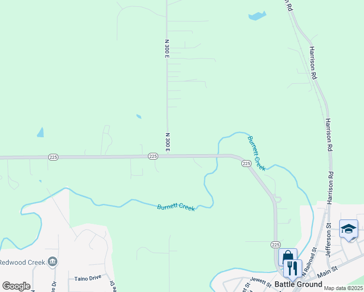 map of restaurants, bars, coffee shops, grocery stores, and more near 3012 Highway 225 in Battle Ground
