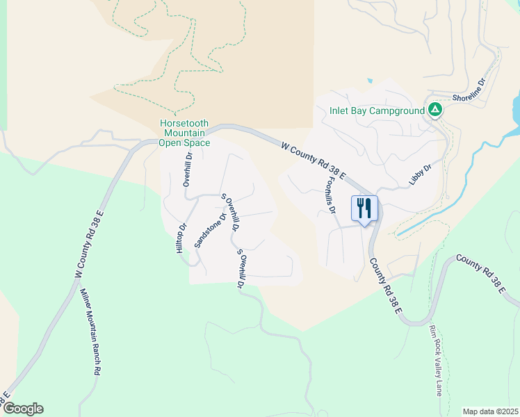map of restaurants, bars, coffee shops, grocery stores, and more near 5216 Rim Rock Lane in Fort Collins
