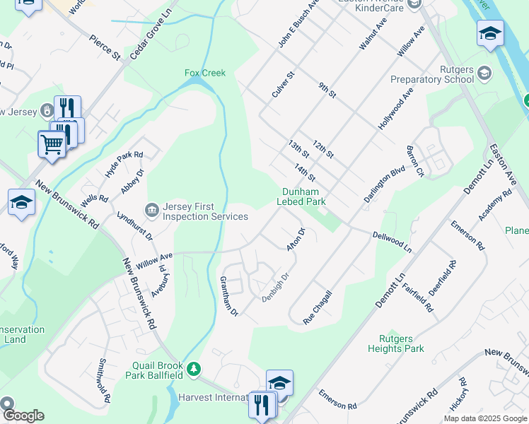 map of restaurants, bars, coffee shops, grocery stores, and more near 111 Wycombe Place in Franklin Township