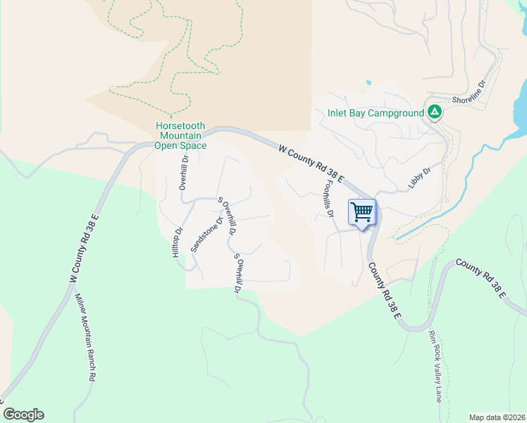 map of restaurants, bars, coffee shops, grocery stores, and more near 5216 Rim Rock Lane in Fort Collins