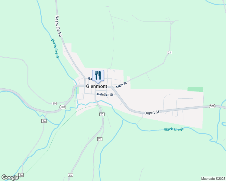 map of restaurants, bars, coffee shops, grocery stores, and more near 801 Depot Street in Glenmont